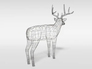 low poly cartoon white-tailed deer 3D Model