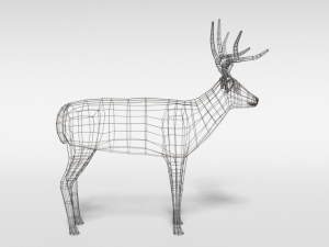 low poly cartoon white-tailed deer Modello 3D