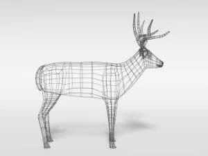 low poly cartoon white-tailed deer 3D Model