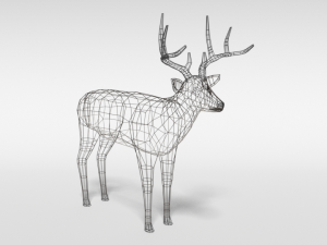 low poly cartoon white-tailed deer Modello 3D