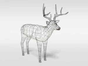 low poly cartoon white-tailed deer 3D Model