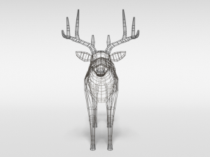 low poly cartoon white-tailed deer Modello 3D