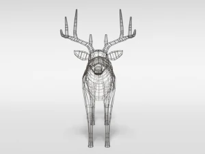 low poly cartoon white-tailed deer 3D Model