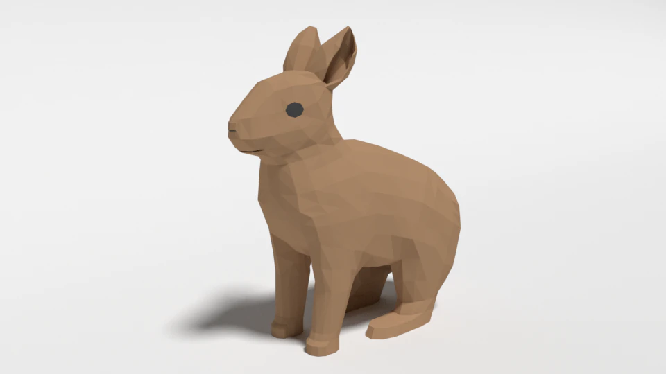 low poly cartoon rabbit 3D Model .c4d .max .obj .3ds .fbx .stl .blend