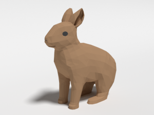 low poly cartoon rabbit 3D Model