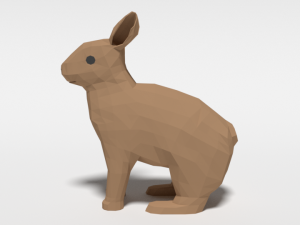 low poly cartoon rabbit Modello 3D