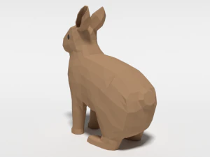 low poly cartoon rabbit 3D Model