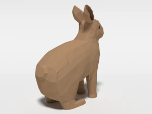 low poly cartoon rabbit 3D Model