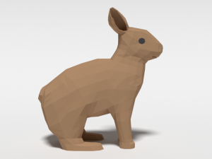 low poly cartoon rabbit Modello 3D