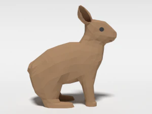 low poly cartoon rabbit 3D Model