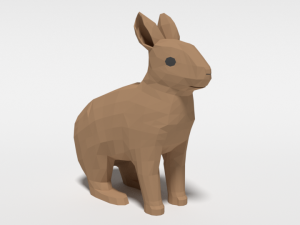 low poly cartoon rabbit Modello 3D