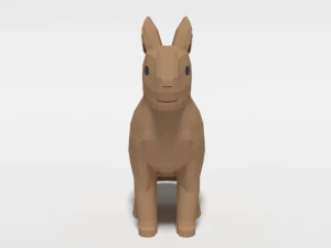 low poly cartoon rabbit 3D Model