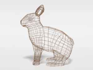 low poly cartoon rabbit 3D Model