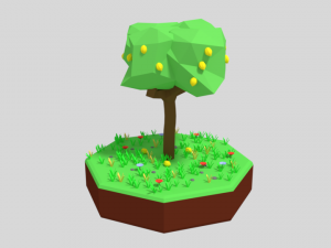low poly lemon tree 3D Model