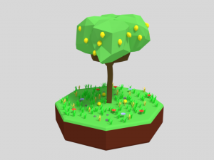 low poly lemon tree 3D Model