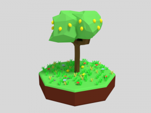 low poly lemon tree 3D Model