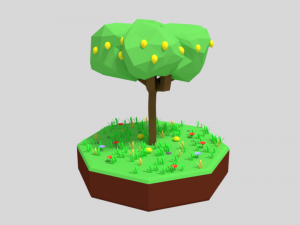 low poly lemon tree 3D Model