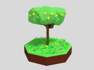 low poly lemon tree 3D Model