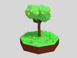 low poly lemon tree 3D Model