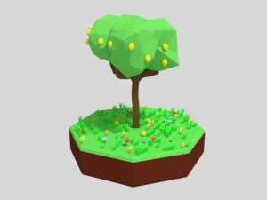 low poly lemon tree 3D Model