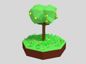 low poly lemon tree 3D Model
