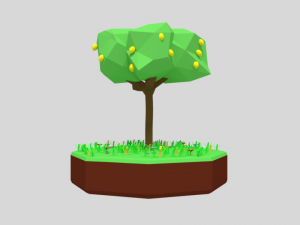 low poly lemon tree 3D Model