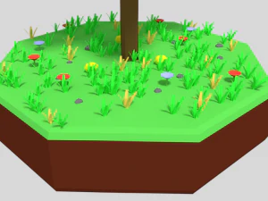 low poly lemon tree 3D Model