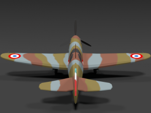 low poly cartoon dewoitine d520 wwii airplane Model 3D