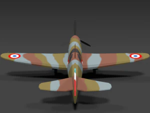 low poly cartoon dewoitine d520 wwii airplane 3D Model