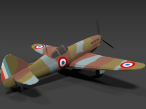low poly cartoon dewoitine d520 wwii airplane Model 3D