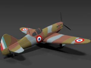 low poly cartoon dewoitine d520 wwii airplane 3D Model