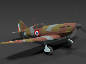 low poly cartoon dewoitine d520 wwii airplane Model 3D
