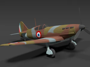low poly cartoon dewoitine d520 wwii airplane 3D Model