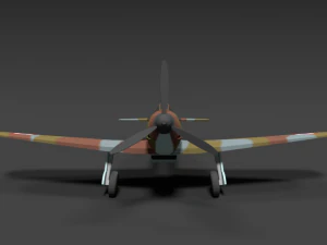 low poly cartoon dewoitine d520 wwii airplane 3D Model