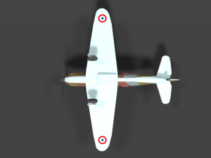 low poly cartoon dewoitine d520 wwii airplane Model 3D