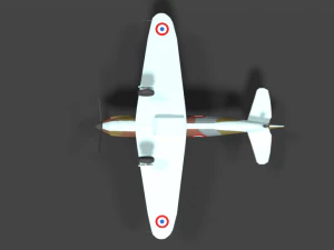 low poly cartoon dewoitine d520 wwii airplane 3D Model