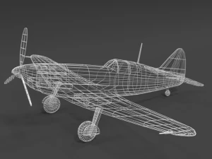 low poly cartoon dewoitine d520 wwii airplane 3D Model