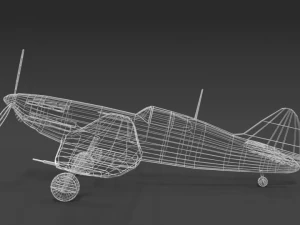 low poly cartoon dewoitine d520 wwii airplane 3D Model