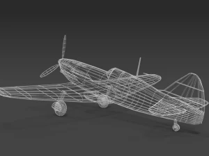 low poly cartoon dewoitine d520 wwii airplane 3D Model