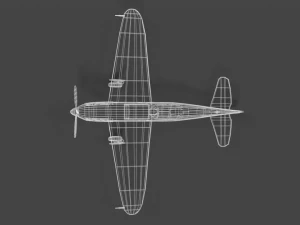 low poly cartoon dewoitine d520 wwii airplane 3D Model