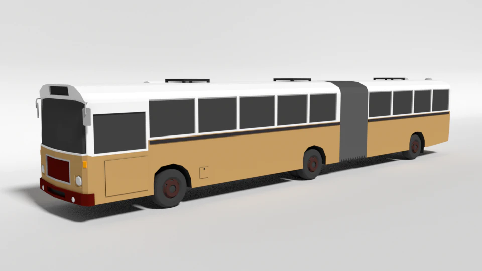 low poly cartoon retro bus 3D Model .c4d .max .obj .3ds .fbx .stl .blend 