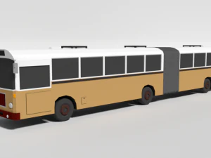 low poly cartoon retro bus 3D Model