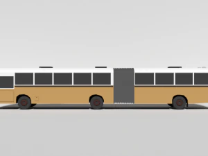 low poly cartoon retro bus 3D Model