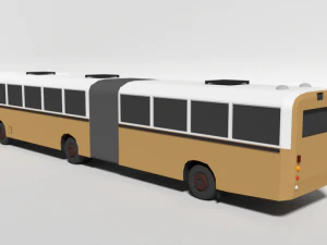 low poly cartoon retro bus 3D Model
