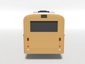 low poly cartoon retro bus 3D Model