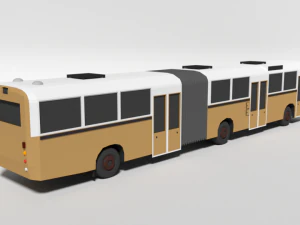low poly cartoon retro bus 3D Model