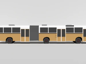 low poly cartoon retro bus 3D Model