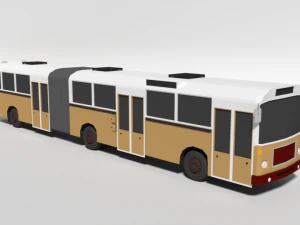 low poly cartoon retro bus 3D Model