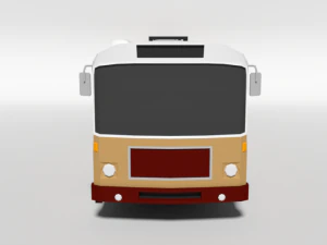 low poly cartoon retro bus 3D Model