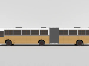 low poly cartoon retro bus 3D Model